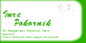 imre pokornik business card